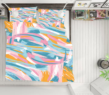 3D Color Stripes 60066 Bed Pillowcases Quilt