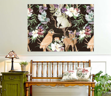 3D Bird Deer Rabbit 1058 Wall Sticker