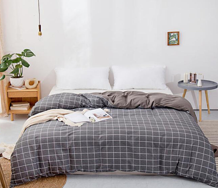 3D Dark Brown Plaid 2036 Bed Pillowcases Quilt