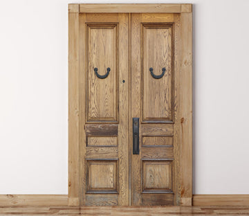 3D Wooden Double Door 041 Door Mural