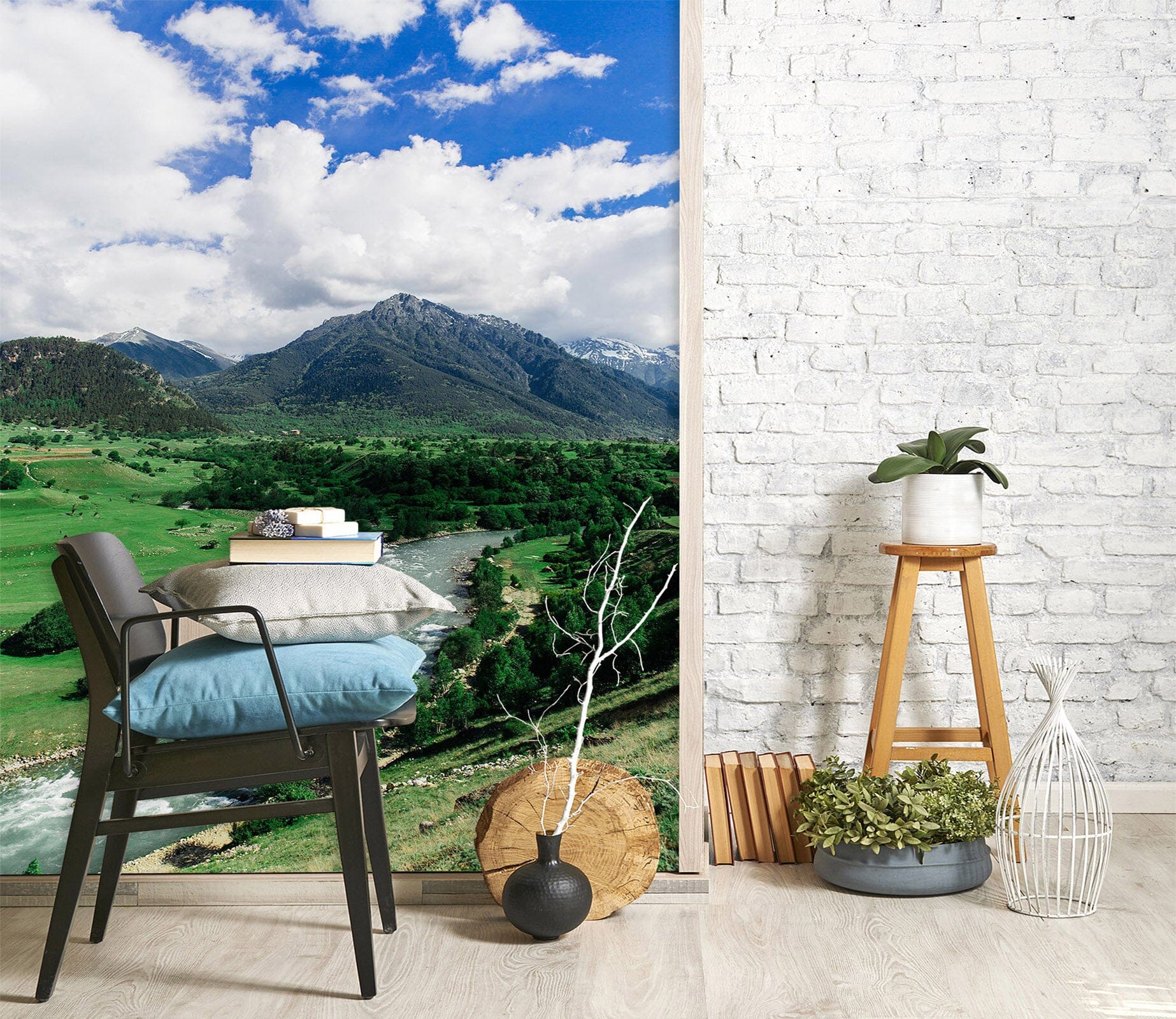 3D Mountain Forest River 108 Wall Murals Wallpaper AJ Wallpaper 2 