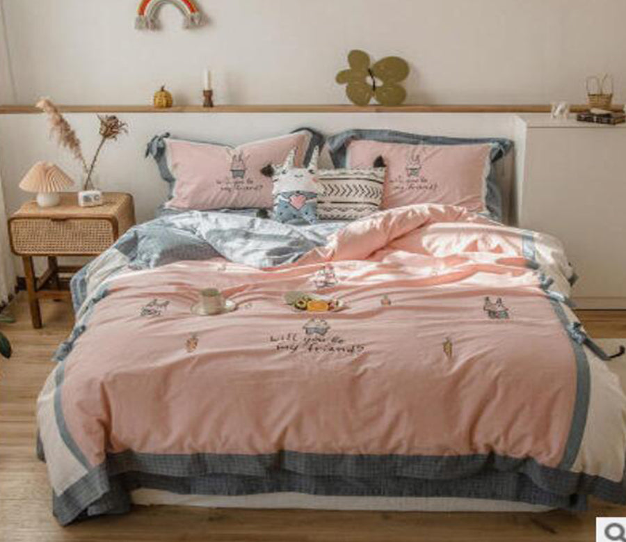 3D Rabbit 40333 Bed Pillowcases Quilt