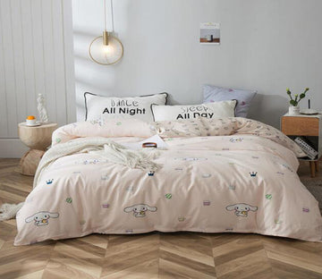 3D Cartoon White Dog 4196 Bed Pillowcases Quilt
