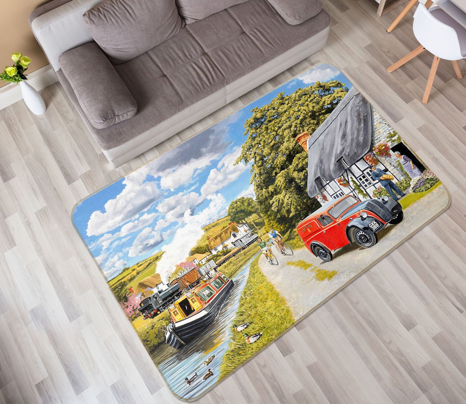3D Parcel For Canal Cottage 1094 Trevor Mitchell Rug Non Slip Rug Mat Mat AJ Creativity Home 