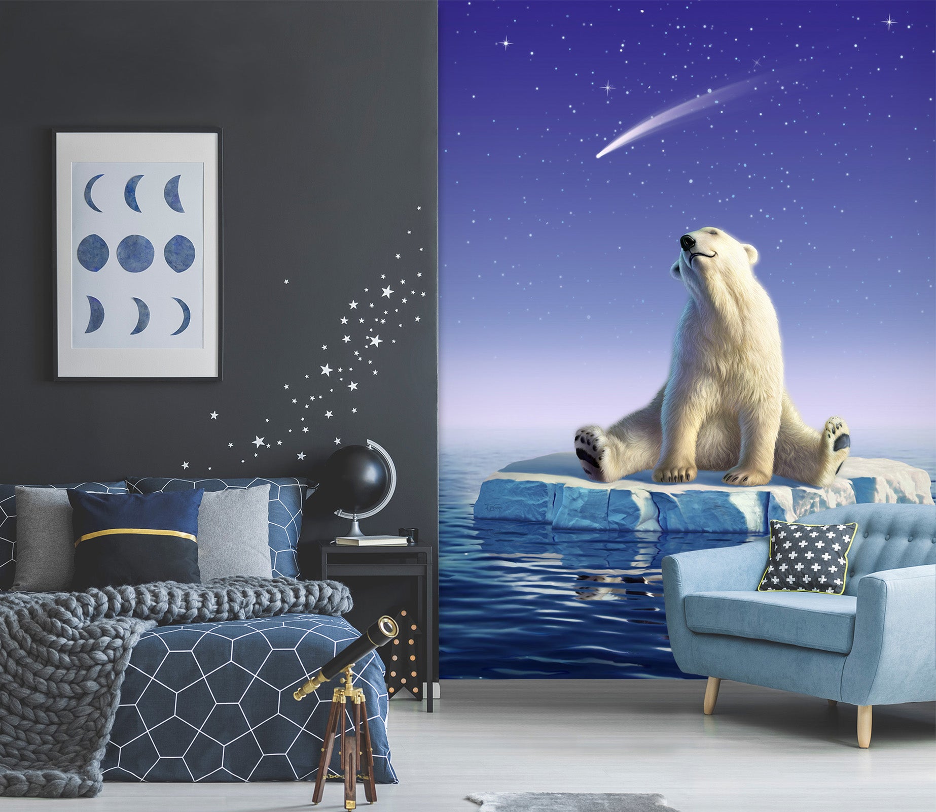 3D Polar Bear 85048 Jerry LoFaro Wall Mural Wall Murals