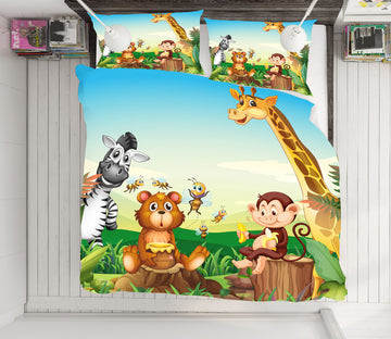 3D Animals 19157 Bed Pillowcases Quilt