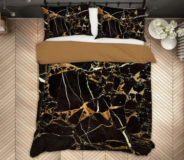 3D Black Marble Pattern 16055 Bed Pillowcases Quilt