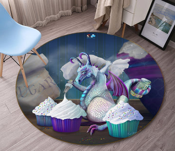 3D Dinosaur Cake Cup 83151 Rose Catherine Khan Rug Round Non Slip Rug Mat