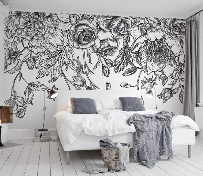 3D Sketch Flower 1008 Wall Murals Wallpaper AJ Wallpaper 2 