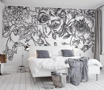 3D Sketch Flower 1008 Wall Murals Wallpaper AJ Wallpaper 2 