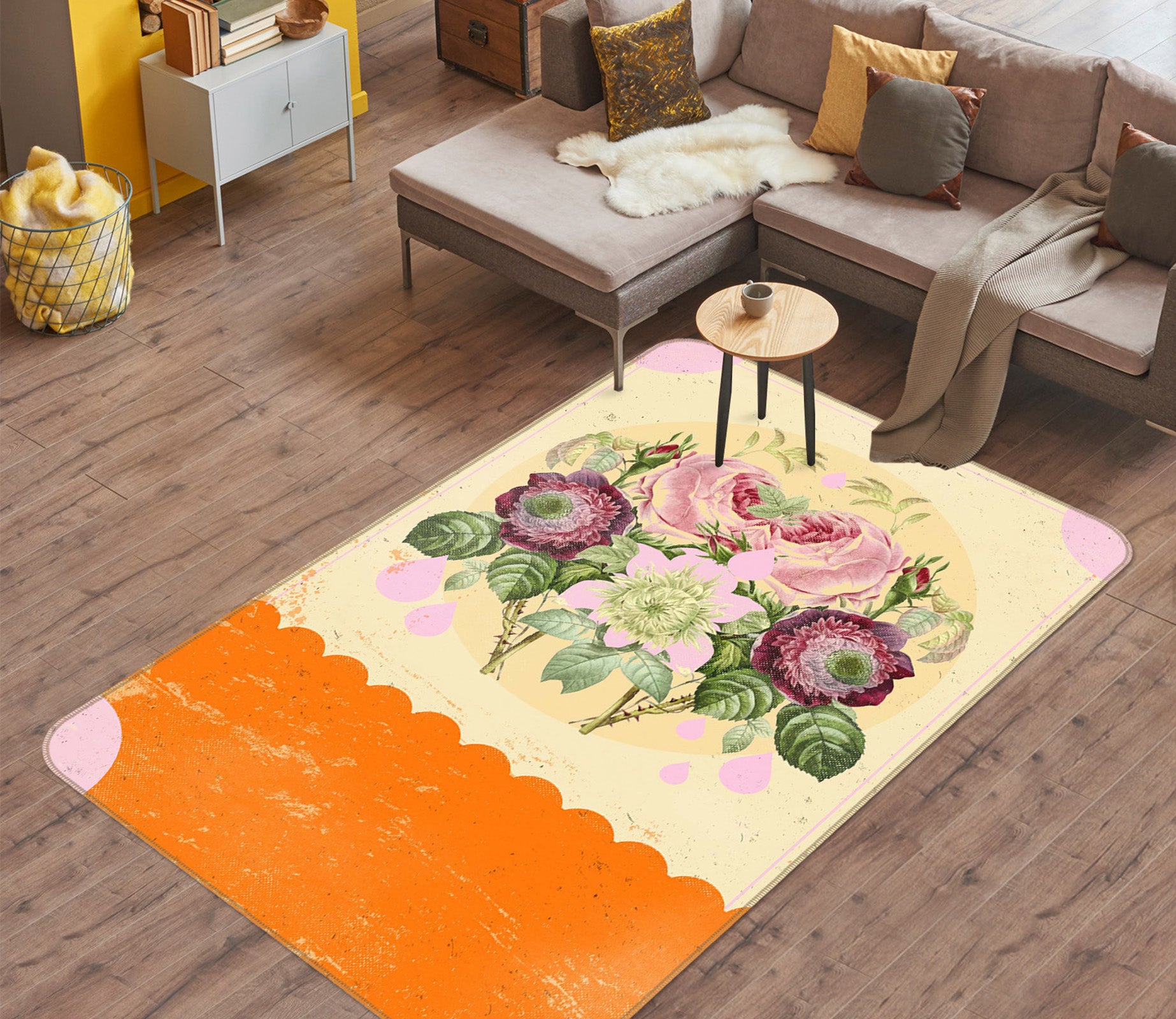 3D Flowers 84102 Showdeer Rug Non Slip Rug Mat