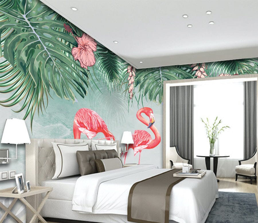 3D Pink Flamingo WG221 Wall Murals Wallpaper AJ Wallpaper 2 