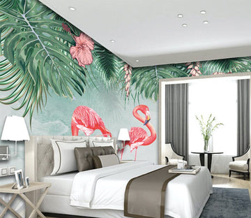 3D Pink Flamingo WG221 Wall Murals Wallpaper AJ Wallpaper 2 