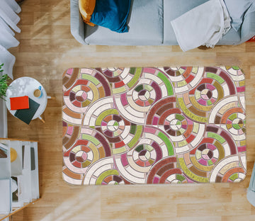 3D Circle Pattern 33027 Non Slip Rug Mat