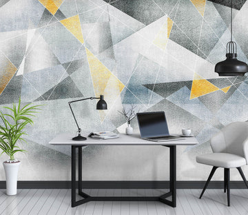 3D Yellow Triangle 1059 Wall Murals