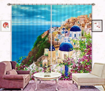 3D Ocean House Painting 2422 Skromova Marina Curtain Curtains Drapes