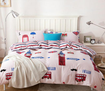 3D Bus Car 3178 Bed Pillowcases Quilt
