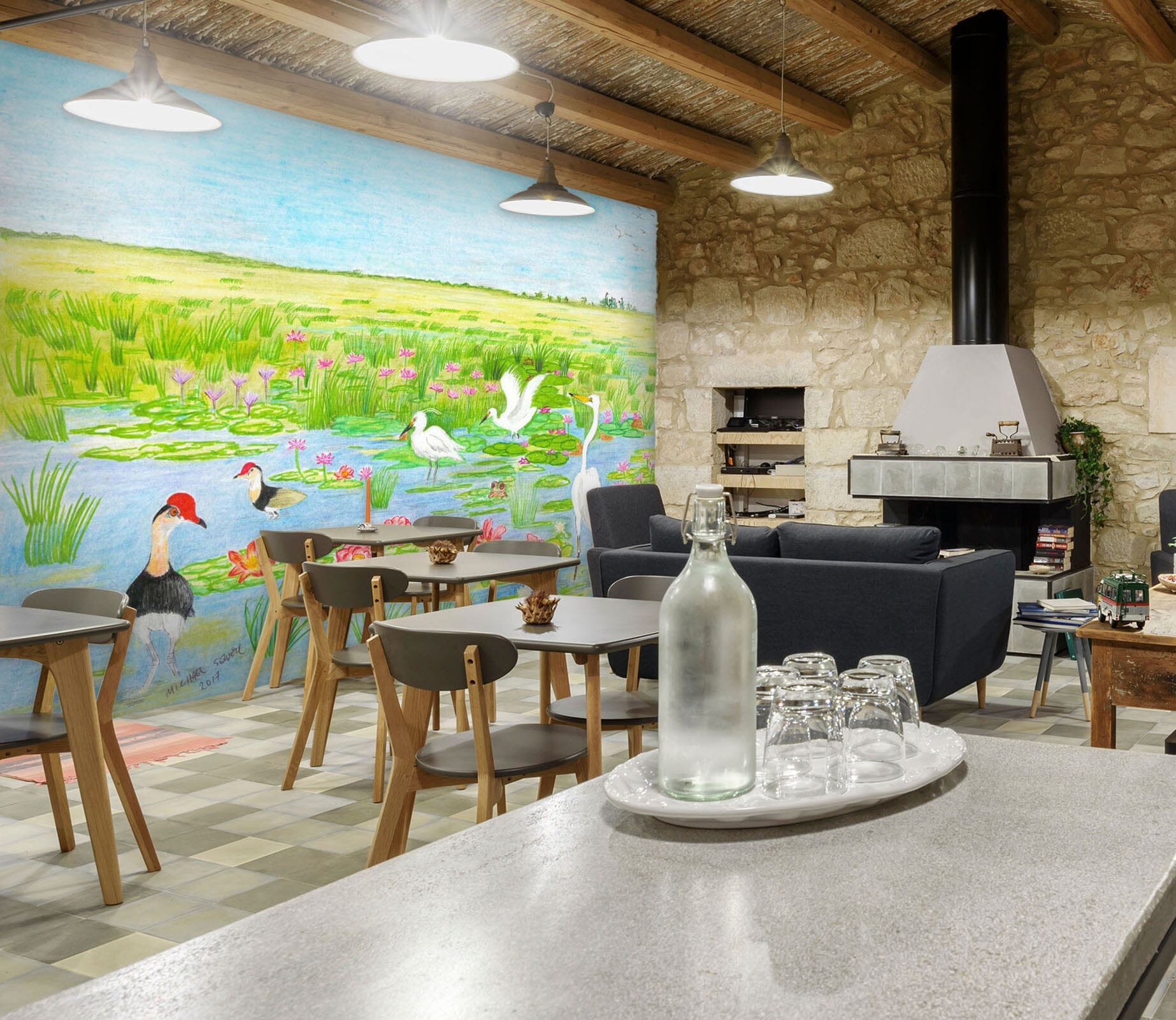 3D Spring Pond 1407 Michael Sewell Wall Mural Wall Murals Wallpaper AJ Wallpaper 2 