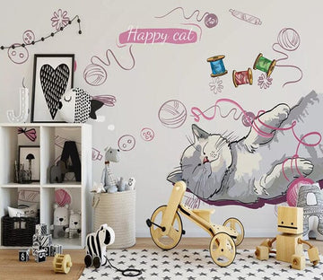 3D Lazy Cat 1842 Wall Murals Wallpaper AJ Wallpaper 2 