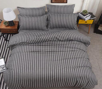 3D Thin Vertical Stripes 4077 Bed Pillowcases Quilt