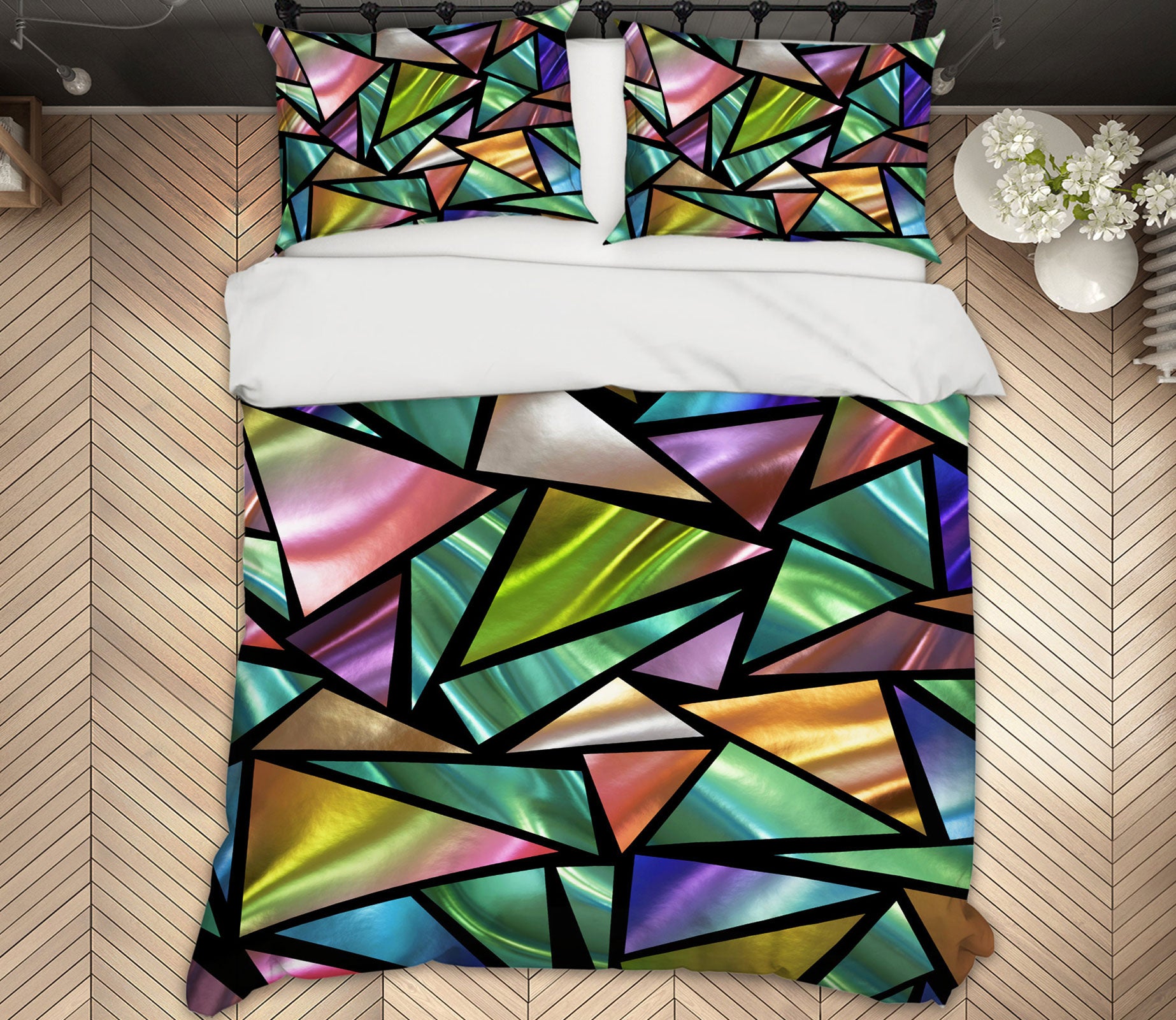 3D Triangle Block 14078 Bed Pillowcases Quilt