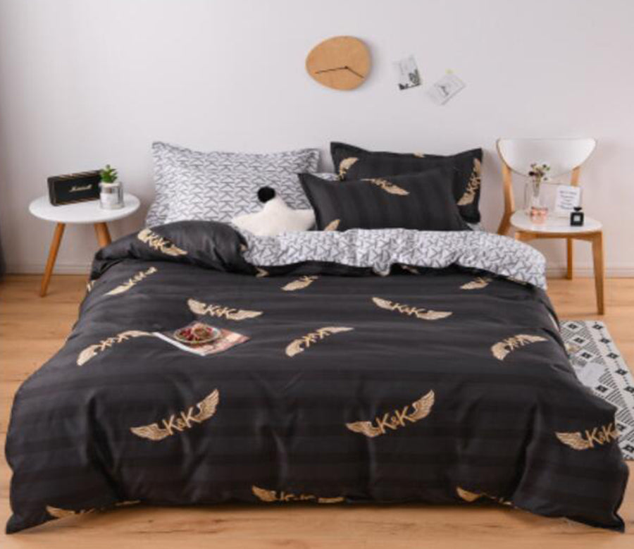 3D Black Background KK 5184 Bed Pillowcases Quilt