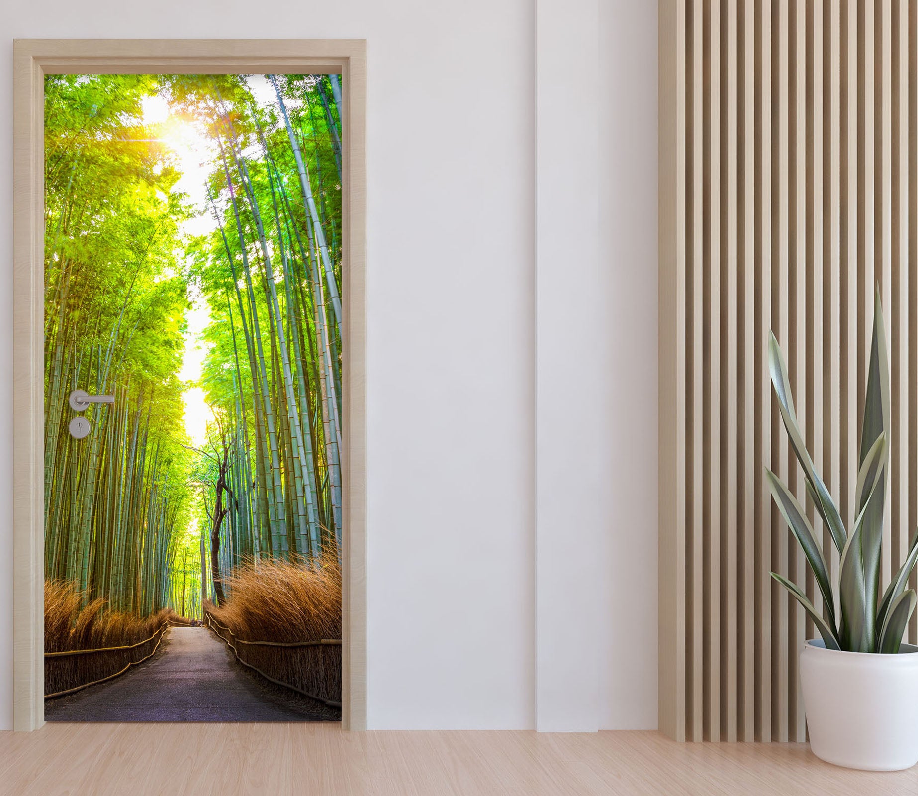 3D Bamboo Forest Path 11499 Marco Carmassi Door Mural