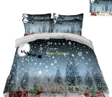 3D Snow Tree 45071 Christmas Quilt Duvet Cover Xmas Bed Pillowcases