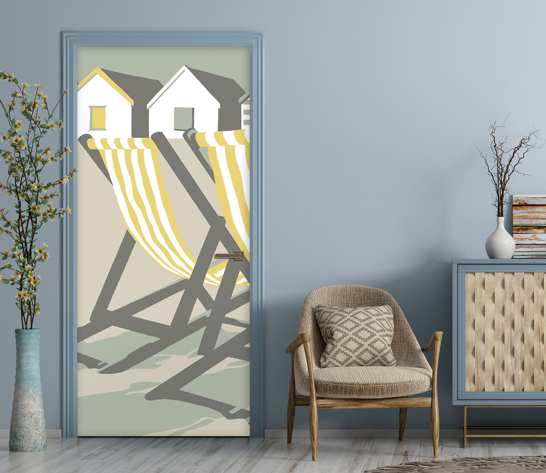 3D Houses Recliner 9274 Steve Read Door Mural