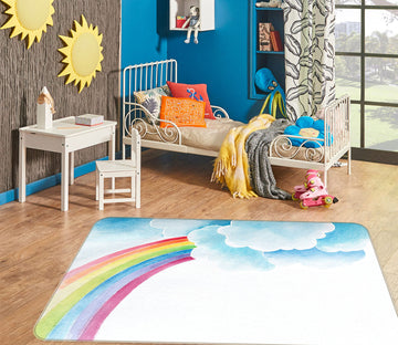 3D Rainbow Clouds 77150 Non Slip Rug Mat