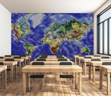 3D Exquisite Painting 2142 World Map Wall Murals