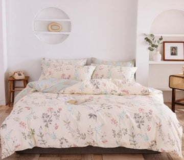 3D Creamy-White 17076 Bed Pillowcases Quilt