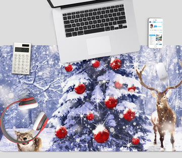 3D Snow Tree Deer 51186 Christmas Desk Mat Xmas