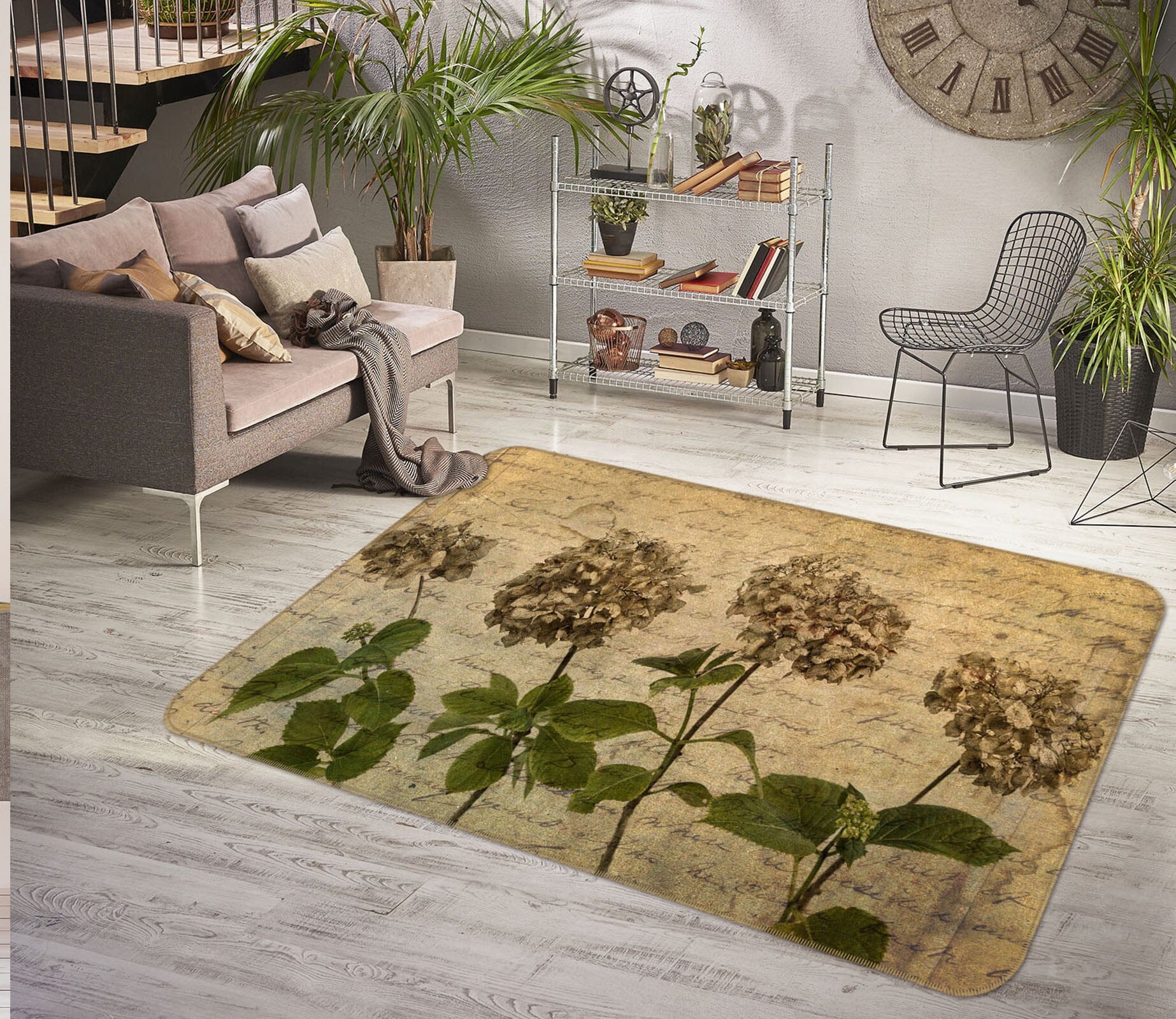 3D Flower Reflection 3022 Assaf Frank Rug Non Slip Rug Mat Mat AJ Creativity Home 