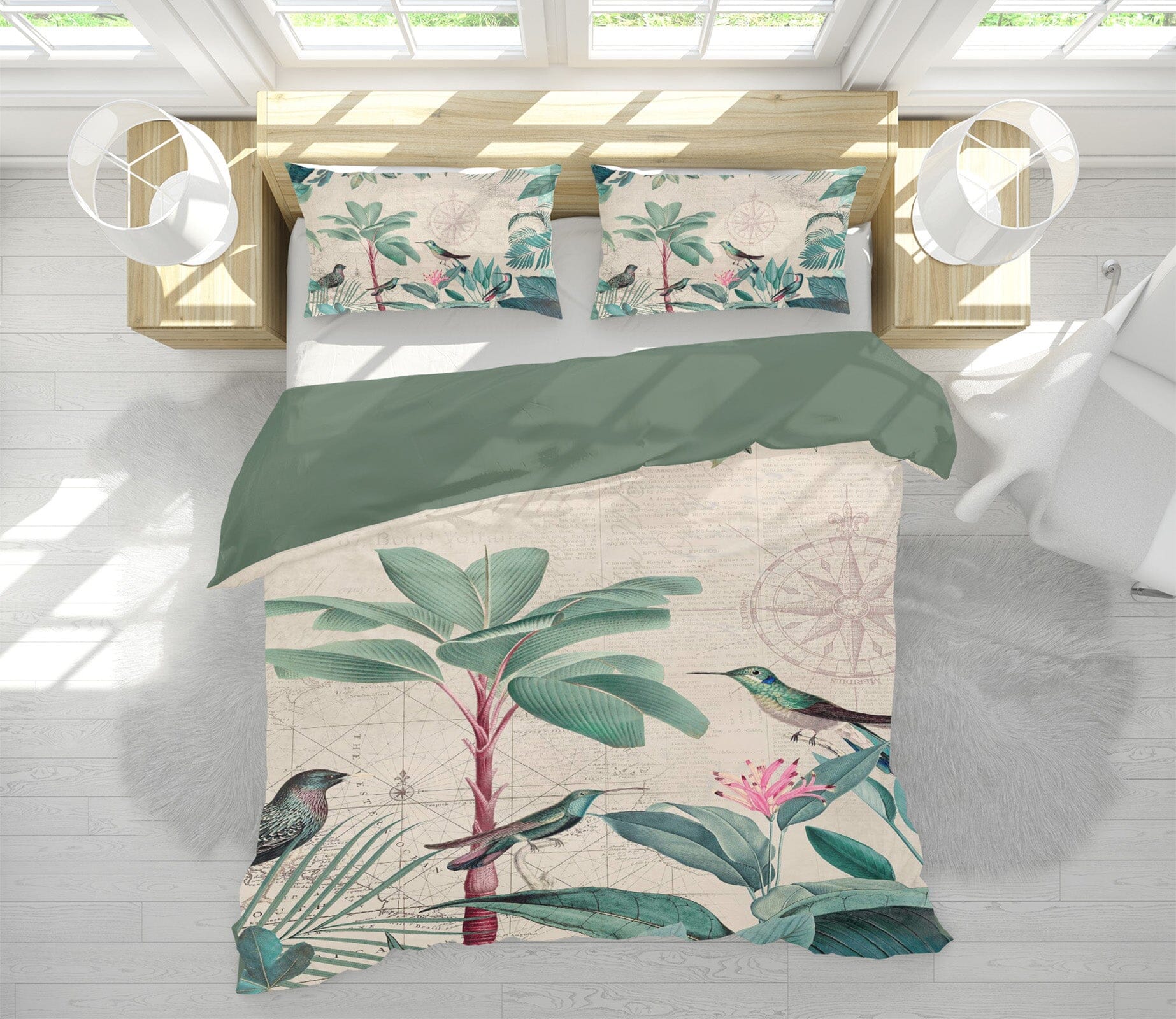 3D Coconut Tree Bird 121 Andrea haase Bedding Bed Pillowcases Quilt Quiet Covers AJ Creativity Home 