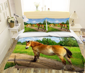 3D Painted Horse 1910 Bed Pillowcases Quilt Quiet Covers AJ Creativity Home 