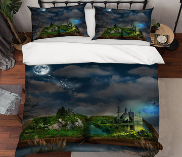3D Moon Island 19128 Bed Pillowcases Quilt