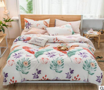 3D Leaves 40272 Bed Pillowcases Quilt
