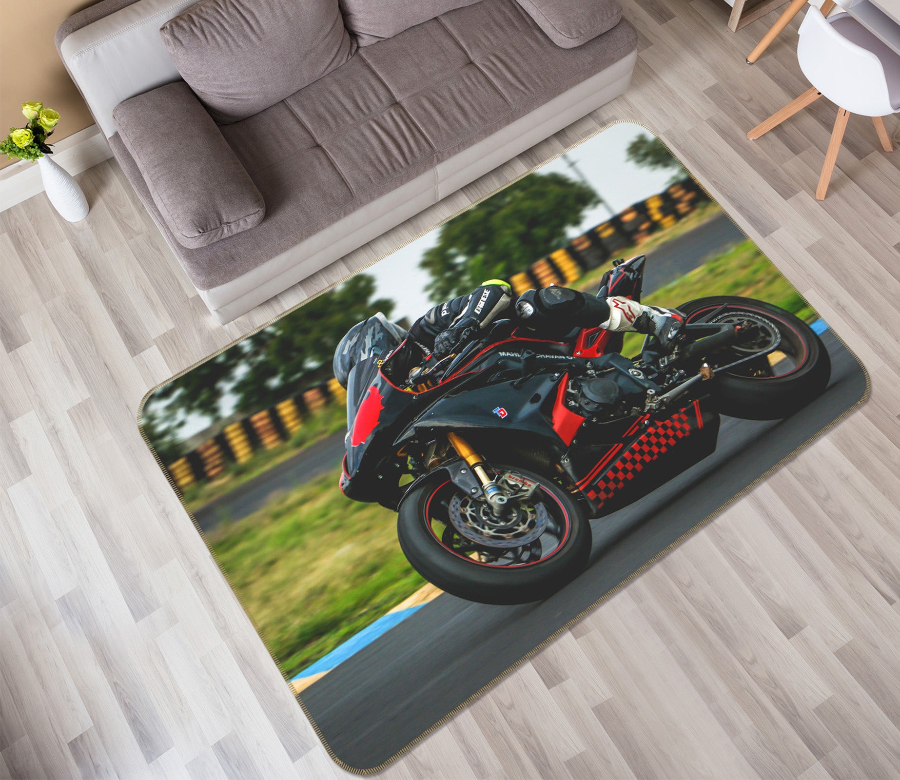 3D Motorcycle 68043 Vehicle Non Slip Rug Mat
