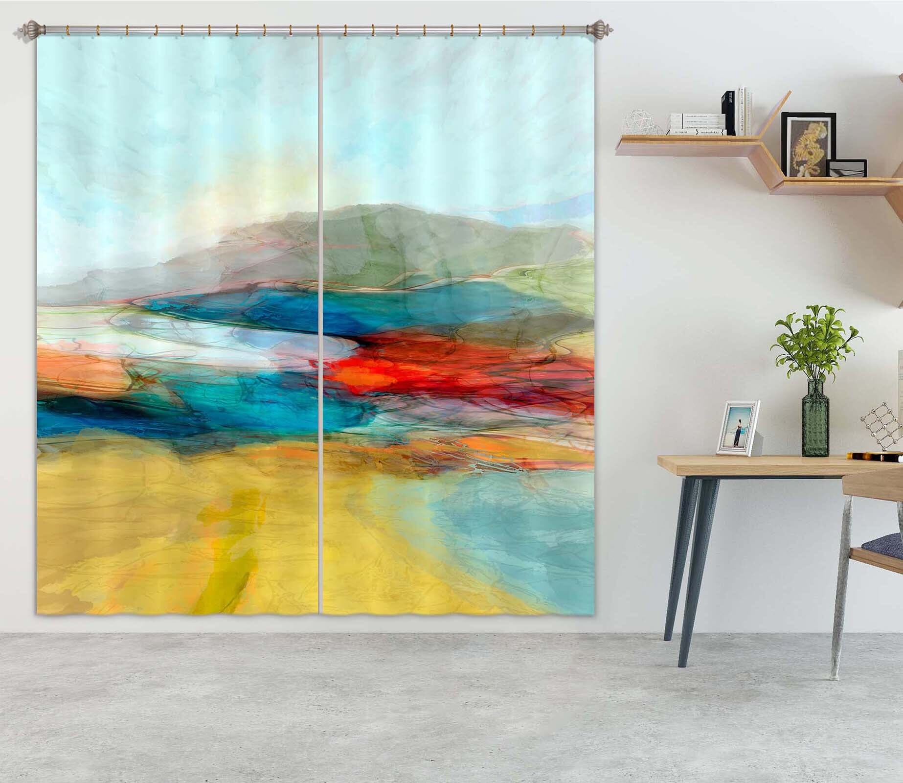 3D Colored Grassland 251 Michael Tienhaara Curtain Curtains Drapes Curtains AJ Creativity Home 