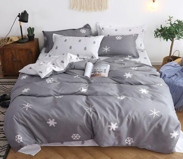 3D Snowflake 13046 Bed Pillowcases Quilt