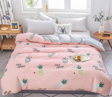 3D Pink Bottom Pineapple 3166 Bed Pillowcases Quilt