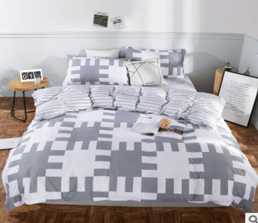 3D Off-White Block 30269 Bed Pillowcases Quilt