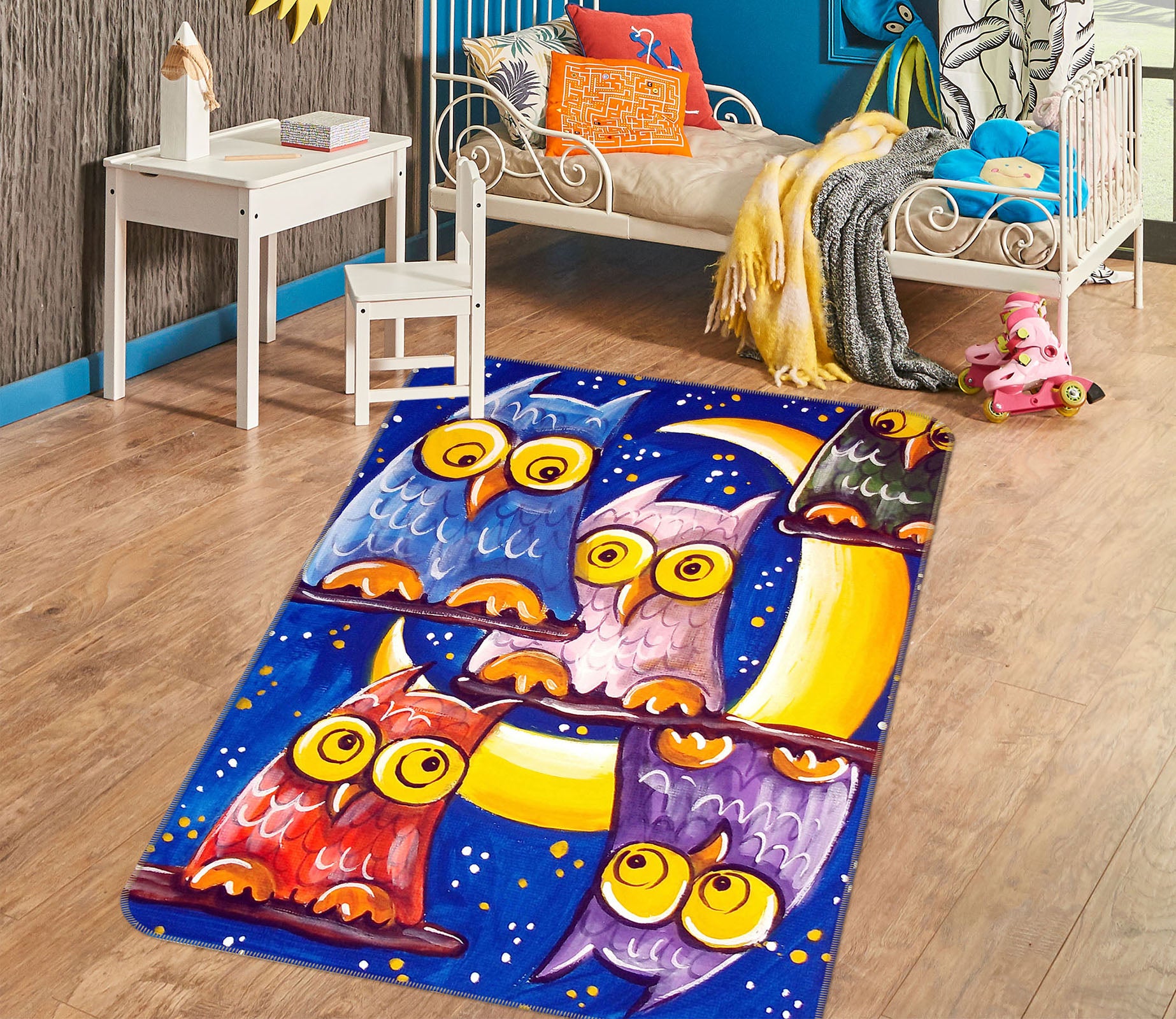 3D Owl Moon 33239 Non Slip Rug Mat