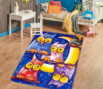 3D Owl Moon 33239 Non Slip Rug Mat