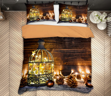 3D Five-Pointed Star String Lights 51035 Christmas Quilt Duvet Cover Xmas Bed Pillowcases