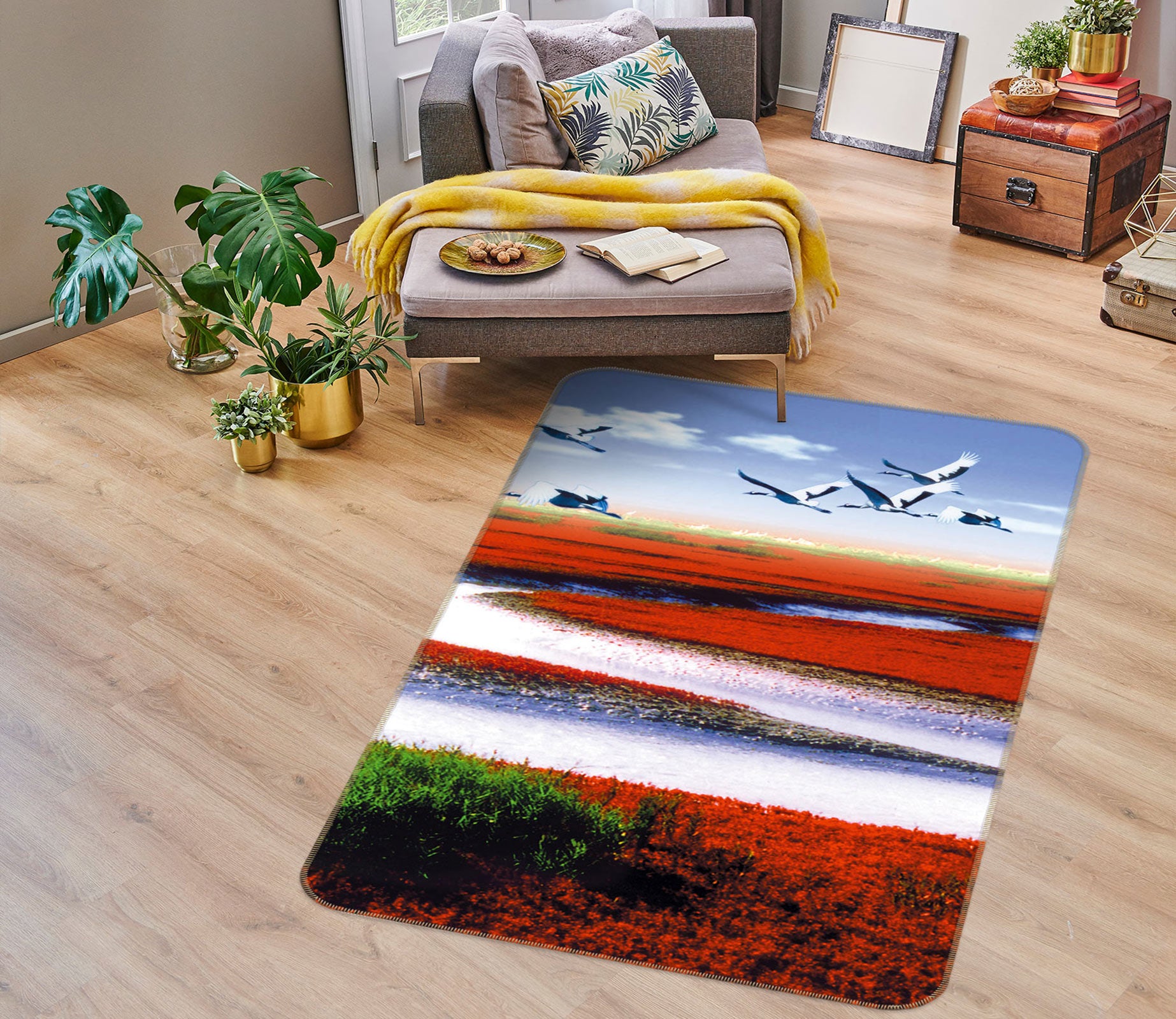 3D River Wild Goose 76053 Non Slip Rug Mat