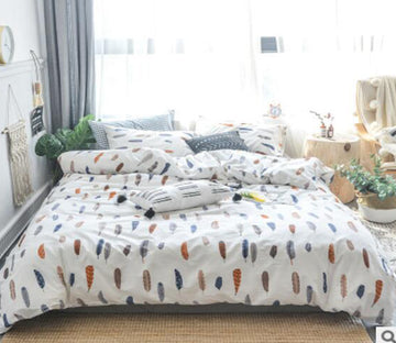 3D Feather 40082 Bed Pillowcases Quilt