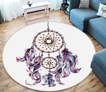 3D Dreamcatcher 29014 Round Non Slip Rug Mat