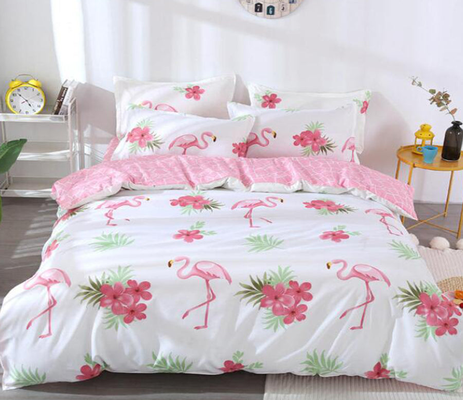 3D Flowers Flamingo 3001 Bed Pillowcases Quilt